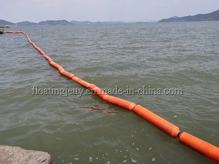 Pliable Floating Barrier River Trash Surface Remediation Shallow Water