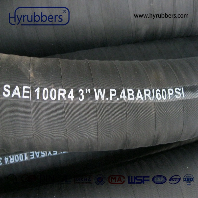 Flat Surface Hydraulic Oil Resistant SAE 100 R4 Suction Hose