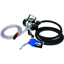 Electric Diesel Fuel Transfer Pump 220V Diesel Oil Refueling Pump Kit with Fuel Dispenser Nozzle and Suction/Delivery Hose