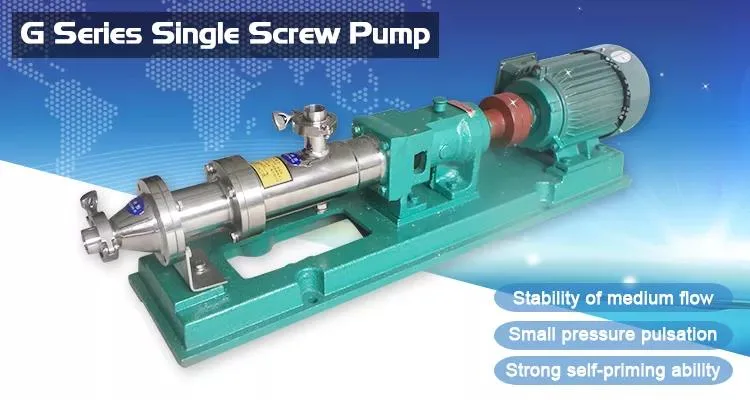 Hopper Stainless Steel Food Grade High Viscosity Single Screw Pump