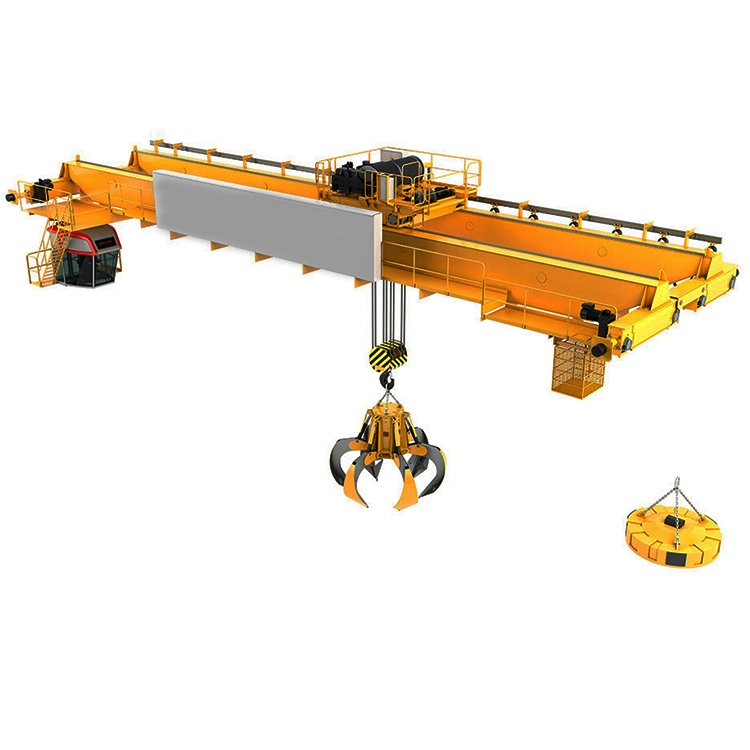 5t Double Girders Bridge Crane with Magnet and Grapple for Port