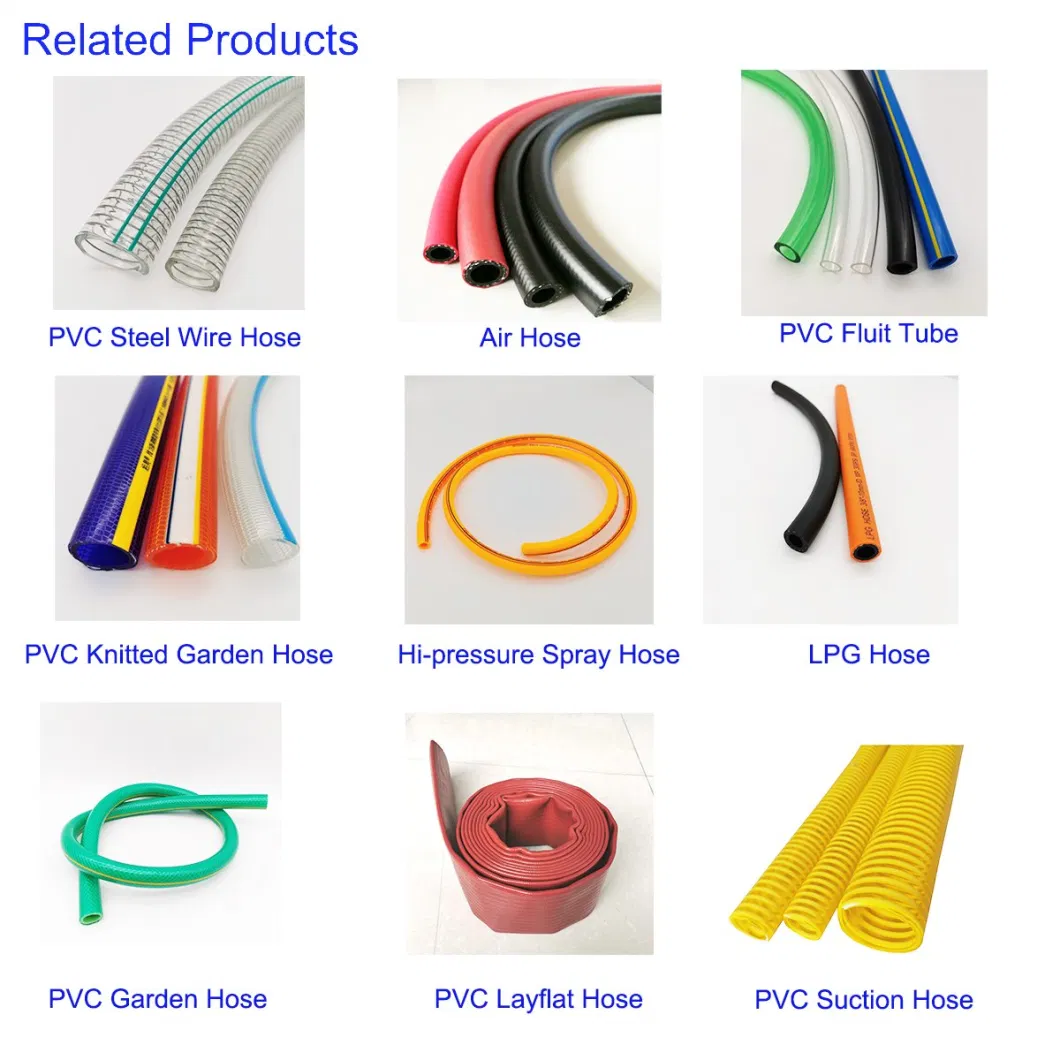 Water Oil Powder Suction Discharge Conveying Smooth Inner Industrial Flexible PVC Spring Spiral Steel Wire Reinforced Water Fuel Pipe Hose