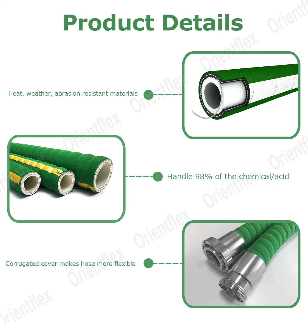 Sulphuric Acid Proof Resistant High Pressure Flexible UHMWPE Chemical Suction Hose