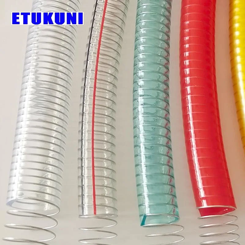 Aging Resistance Stainless Steel Wire Reinforced PVC Vacuum Hose for Oil and Powder for Water Oil Powder Suction Discharge Conveying