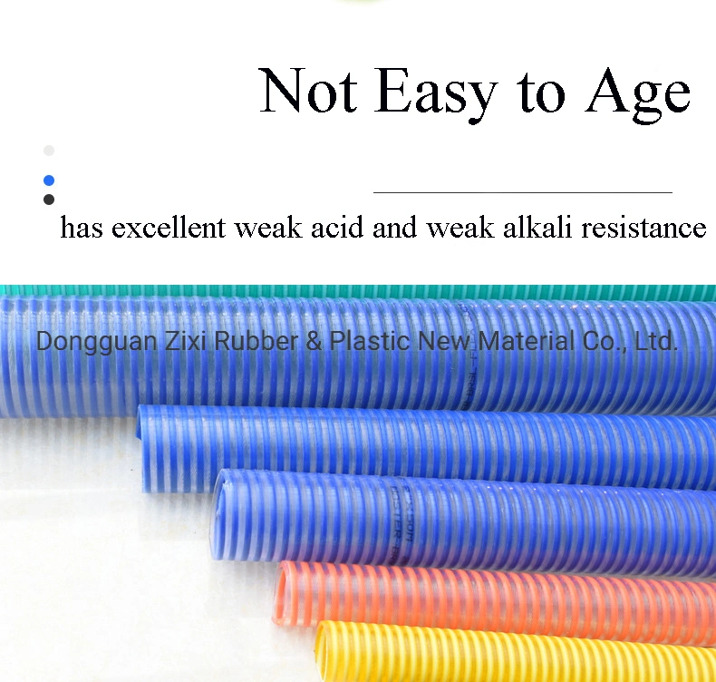 Colorful Anti Abrasion Flexible Rigid Plastic PVC Helix Suction Hose