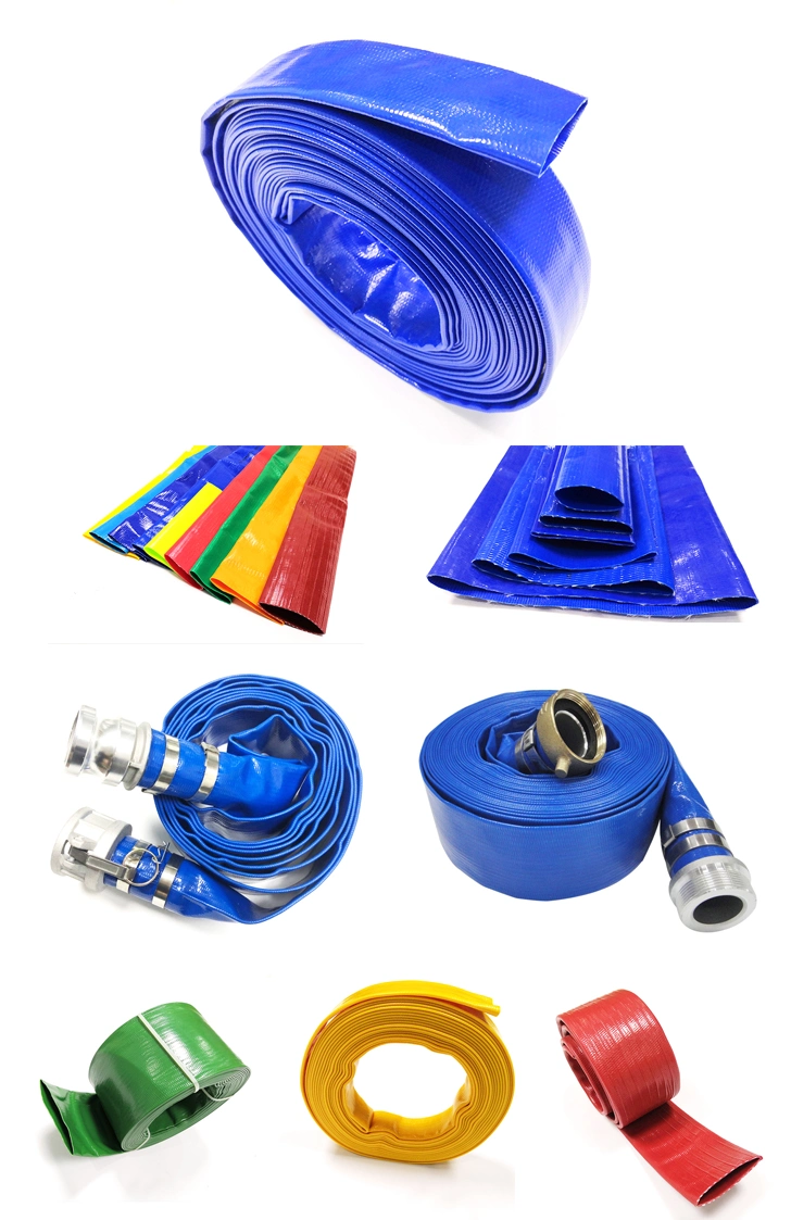 Plastic Flexible PVC Layflat Pipe Kit Water Discharge Hose with Connector Fittings