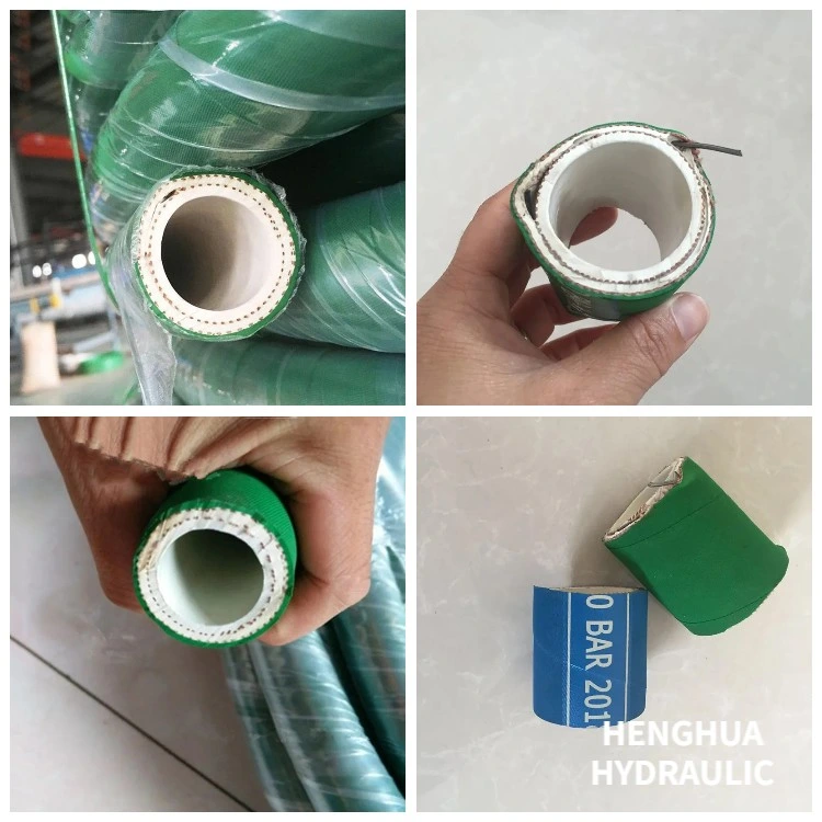 Steel Wire Reinforced Chemical Resistant Rubber EPDM Corrugated Chemical Grade Supply Suction Discharge Hose 3/4 with Coupling