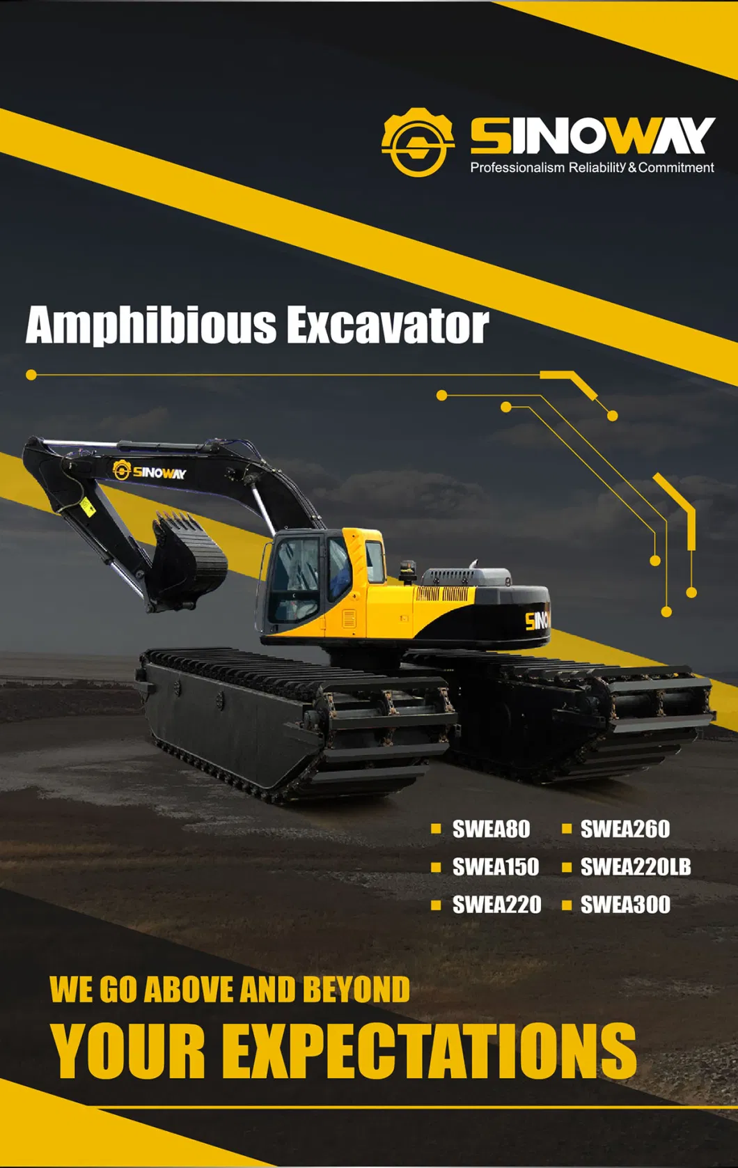 Sinoway Amphibious Dredger New Backhoe Dredger Price