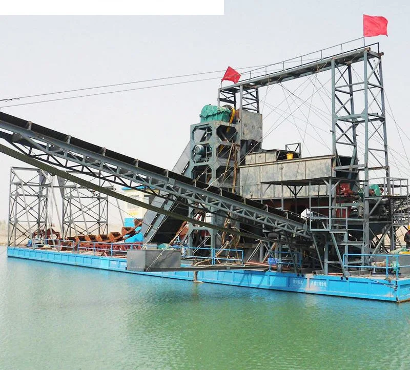 River Mining Gold Dredging Equipment with Agitation Chute