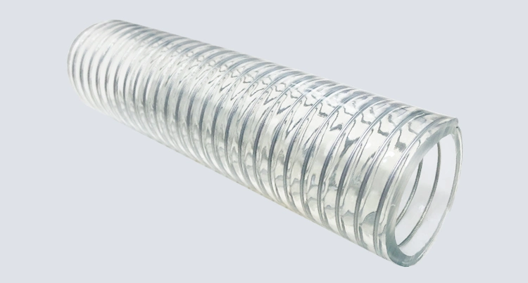 Top Quality Transparent PVC Thunder Suction Hose Pipe with Spiral Spring for Water Fluid Dust Mine