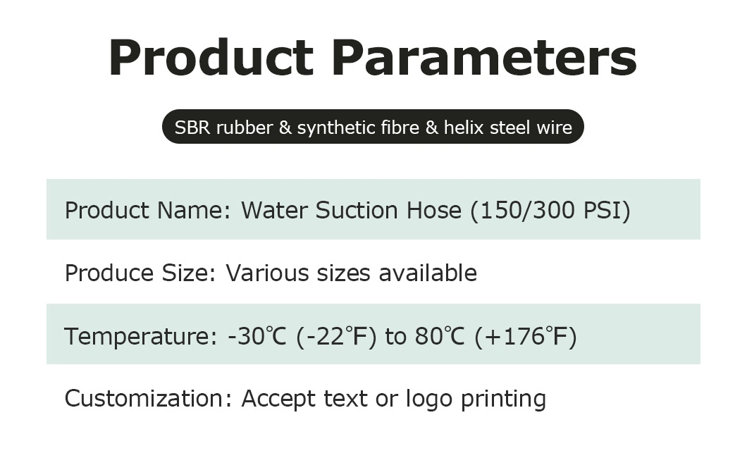 Flexible Rubber Water Suction and Discharge Hose