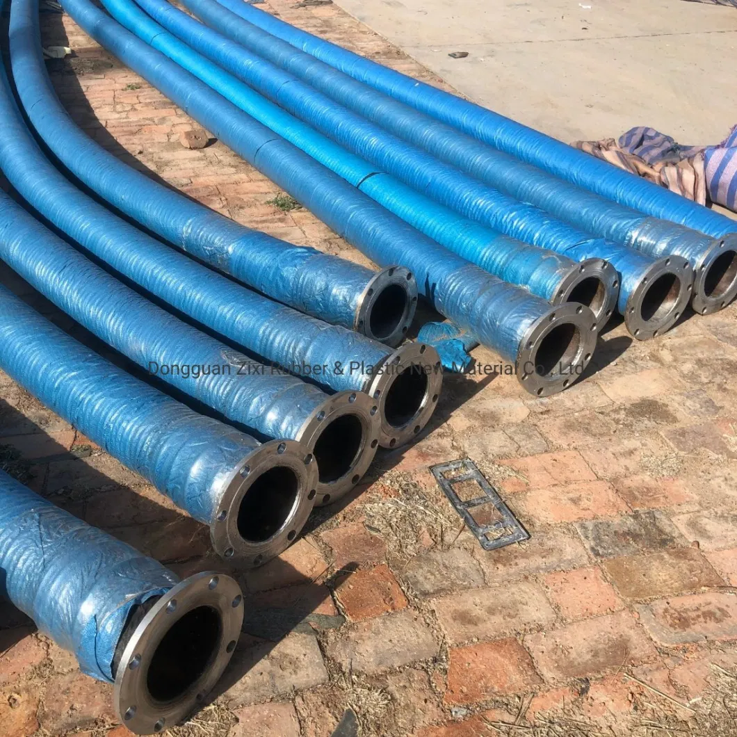 Flange Suction and Discharge Mud Sediment Water Supply Pipe Dredger Rubber Hose