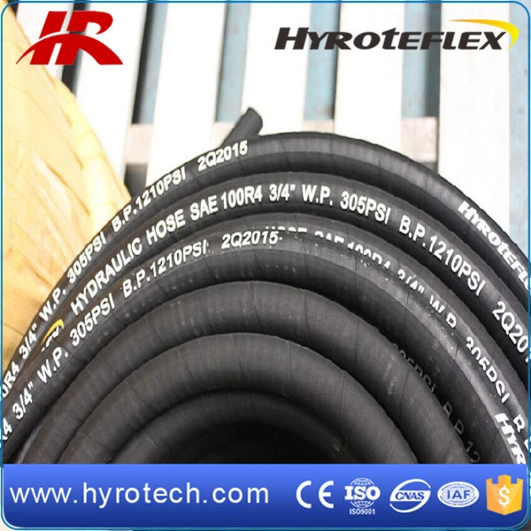 China Oil Resistant Industrial and Hydraulics Pump Fluid Hydraulic Hose SAE 100r4 Connected Fittings