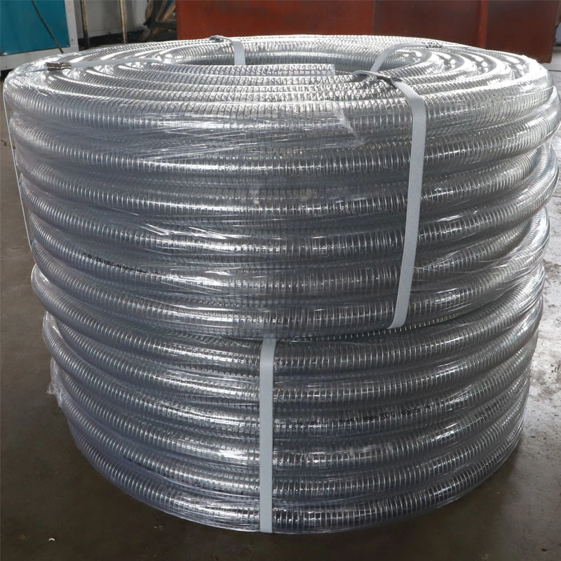 Transparent Flexible PVC Steel Wire Reinforced Suction Water Pipe Hose Supplies