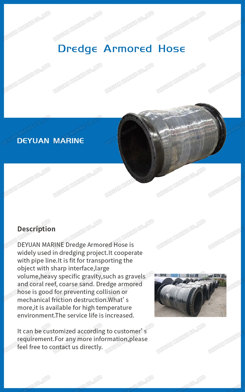 Dredge Armored Self-Floating Hose with Flange