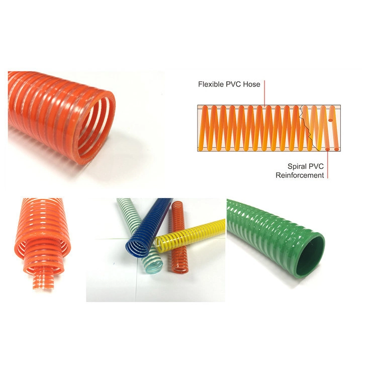 Durable Plastic Smooth PVC Water Pump Suction Hose with Rigid Spiral Helix Reinforcement