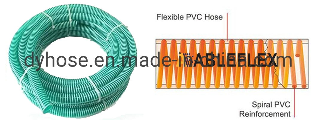 Plastic Corrugated Suction Hose with Rigid PVC Spiral