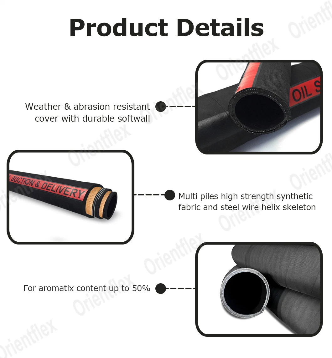 Double Walled Flexible Oil Resistant Hose Diesel Fuel Pump Suction Hose