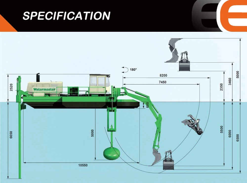 Multifunction Backhoe Versatile Dredge Sand Amphibious Excavator Multipurpose Dredger in Shallow Water