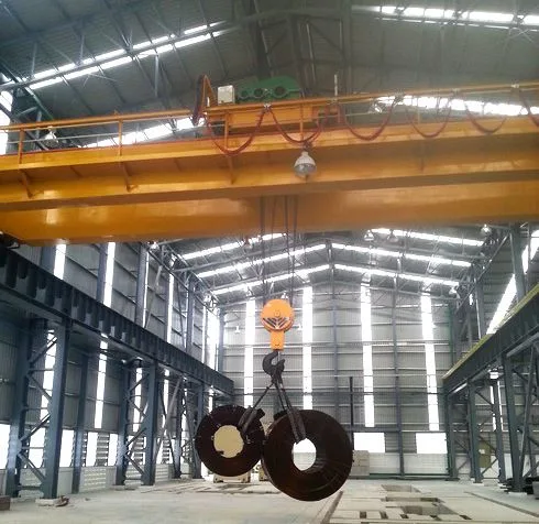 Double Girders or Beams Electric Overhead Bridge Travelling Hook and Grapple Crane