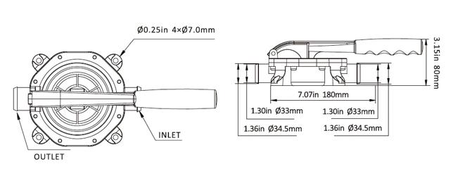 Seaflo 12V Plastic Diaphragm Hand Pump for Water Transfer