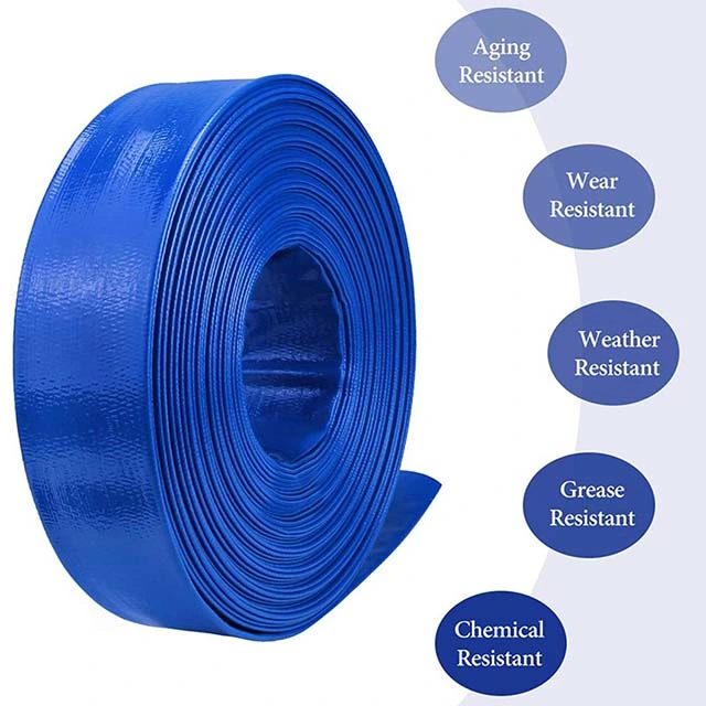 Irrigation 1 2 3 6 8 10 12 16 Inch PVC Blue Red Orange Lay-Flat Discharge Water Hose for Pool Pump Farm Agriculture Irrigation