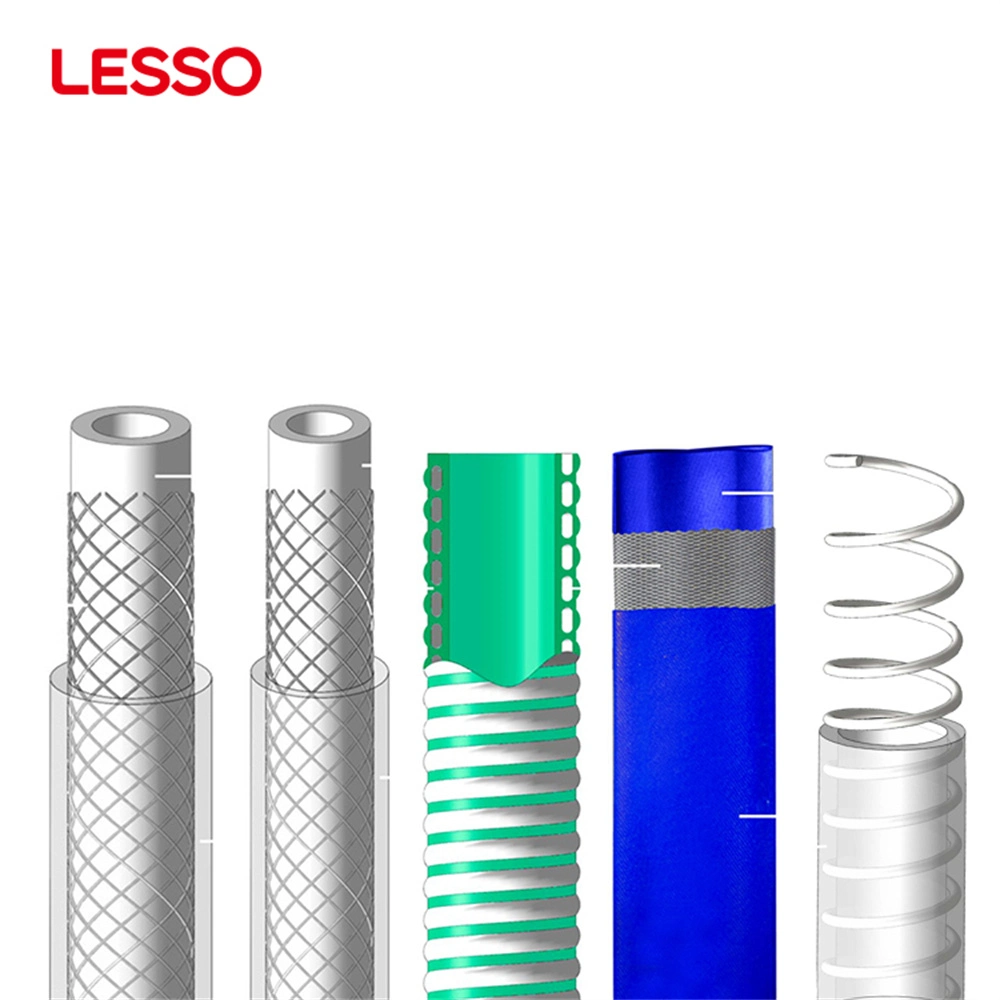 Lesso blue Green Black Red Yellow Transparent Irrigation Flexible Discharge PVC Layflat High Pressure Duct Hose Pipe