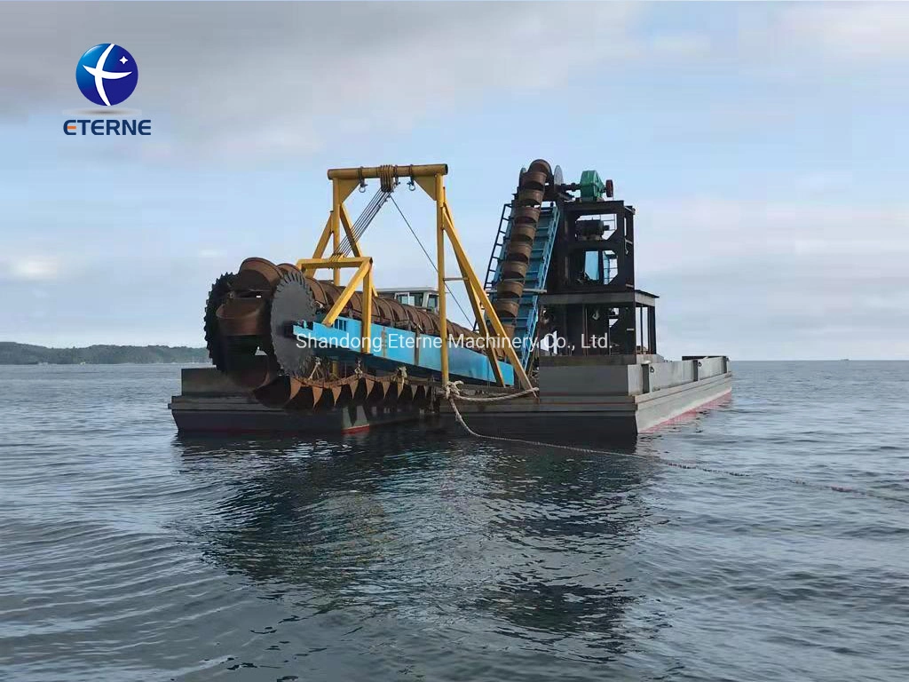 Eterne Gold Mining Equipment River Sand Suction Dredge/Bucket Chain Dredger for Sale