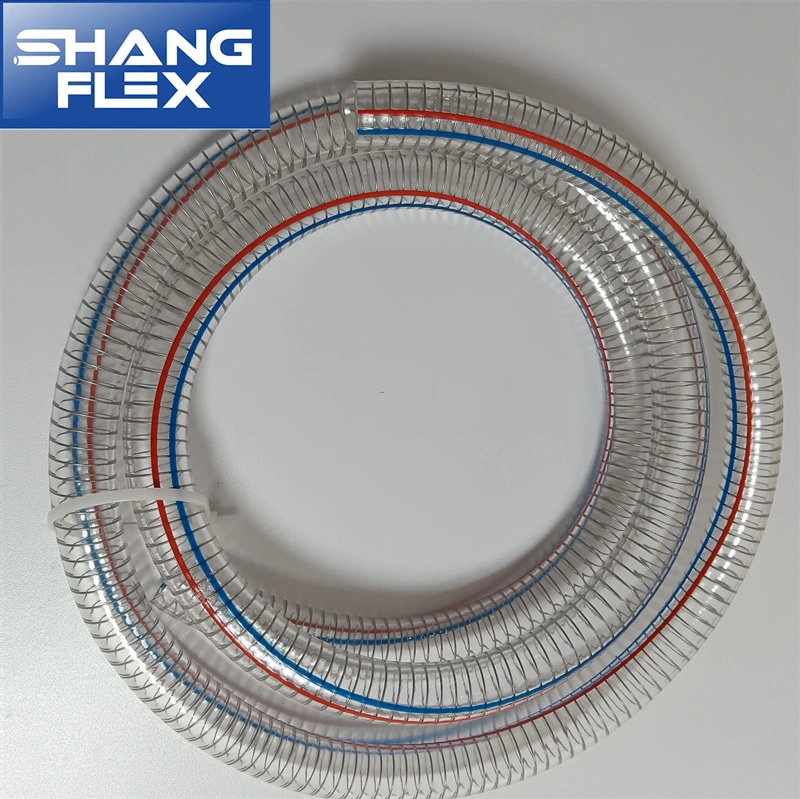 Flexible Heavy Duty High Pressure UV Chemical Resistant Vinyl PVC Steel Wire Suction Tubing Hose for Conveying Chemical Resistant