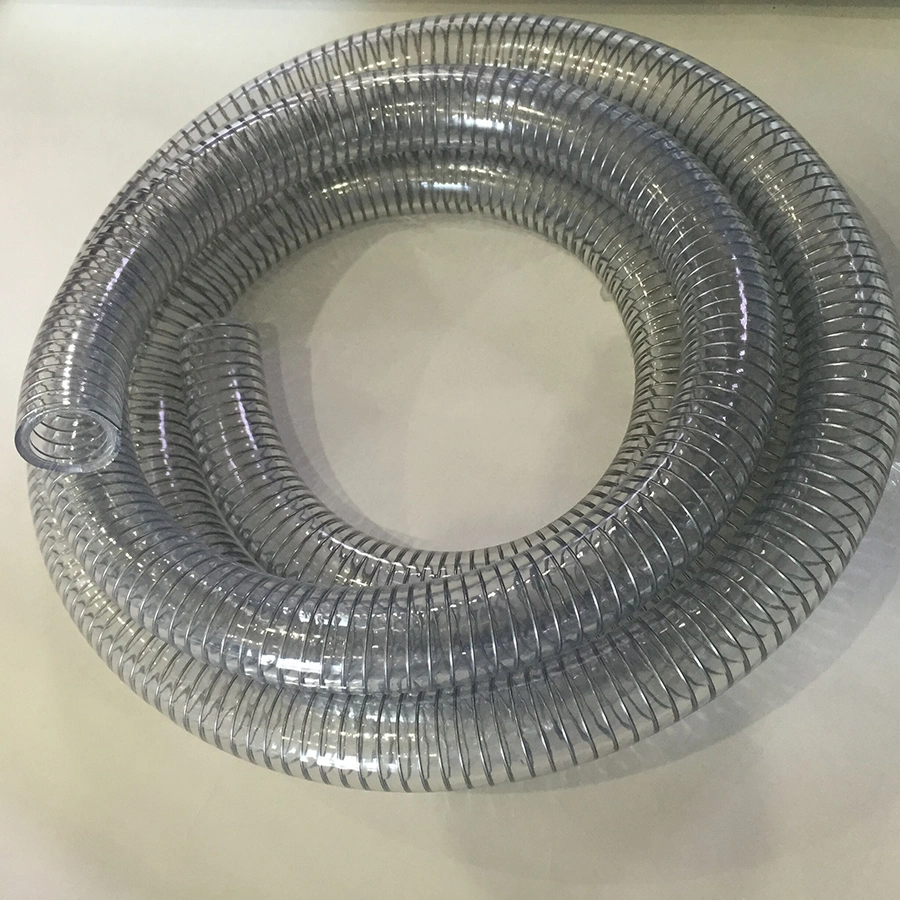 3/4&prime;&prime;- 8&prime;&prime; Clear PVC Steel Wire Reinforced Hose Spring Suction Hose