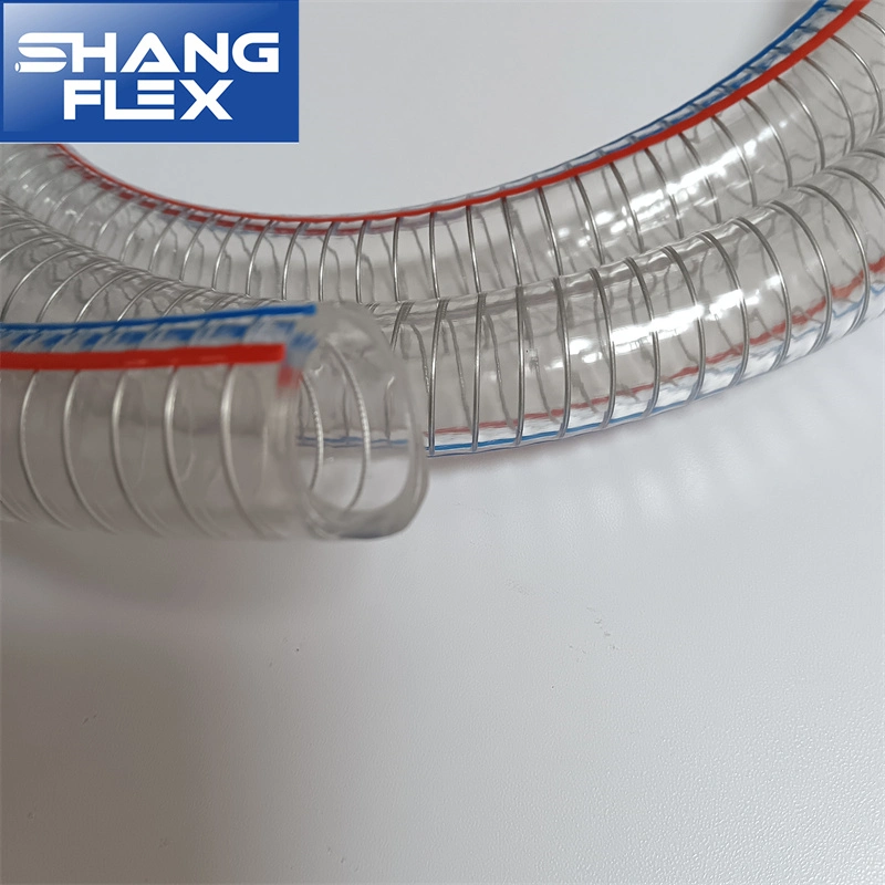 Flexible Heavy Duty High Pressure UV Chemical Resistant Vinyl PVC Steel Wire Suction Tubing Hose for Conveying Chemical Resistant