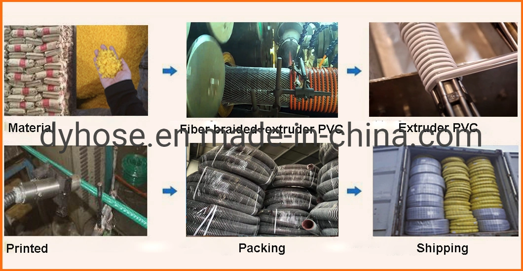 Plastic Corrugated Suction Hose with Rigid PVC Spiral