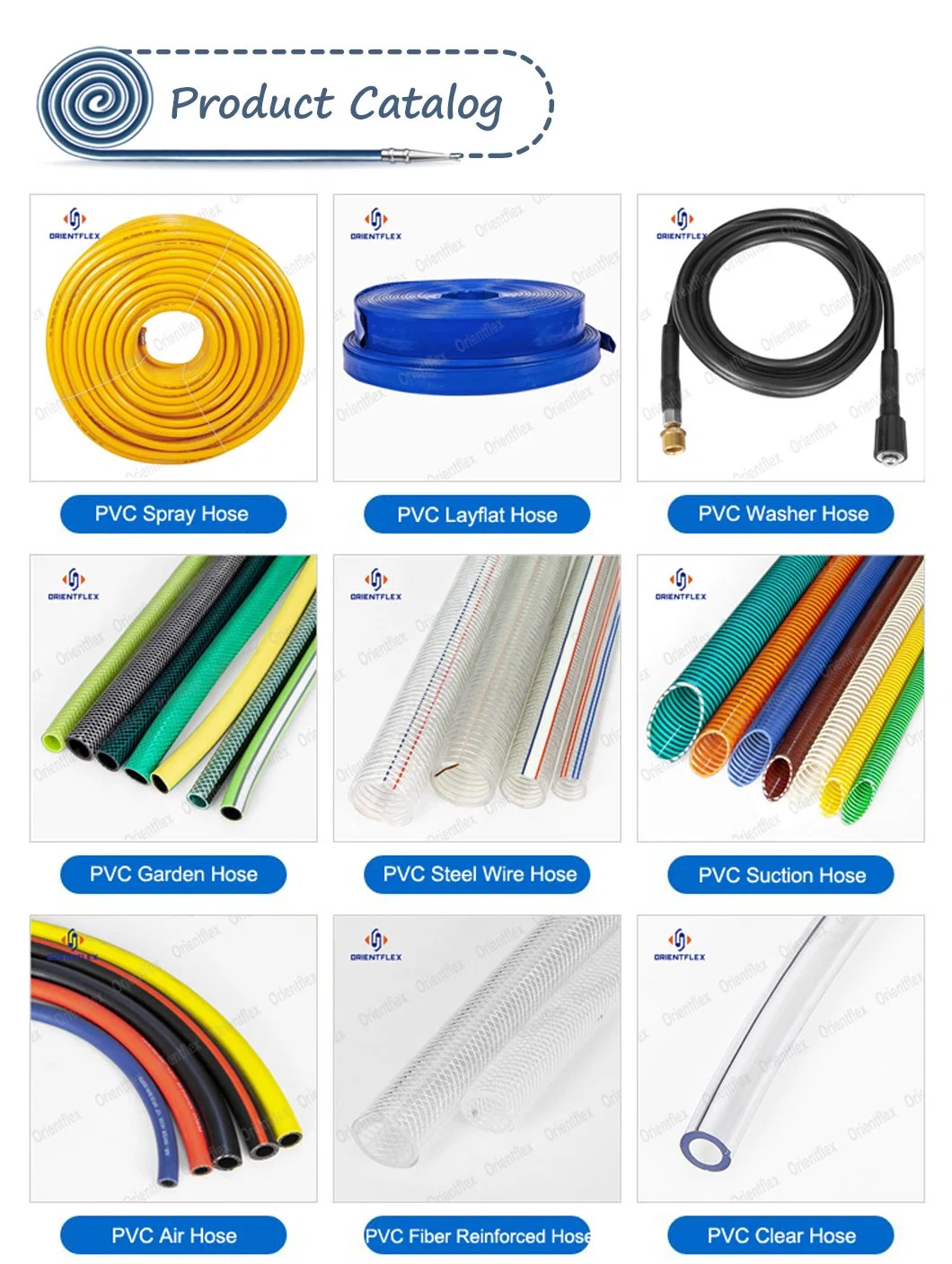 Industrial Irrigation PVC Fibre Reinforced Suction Water Pump Pipe Hose with Fittings