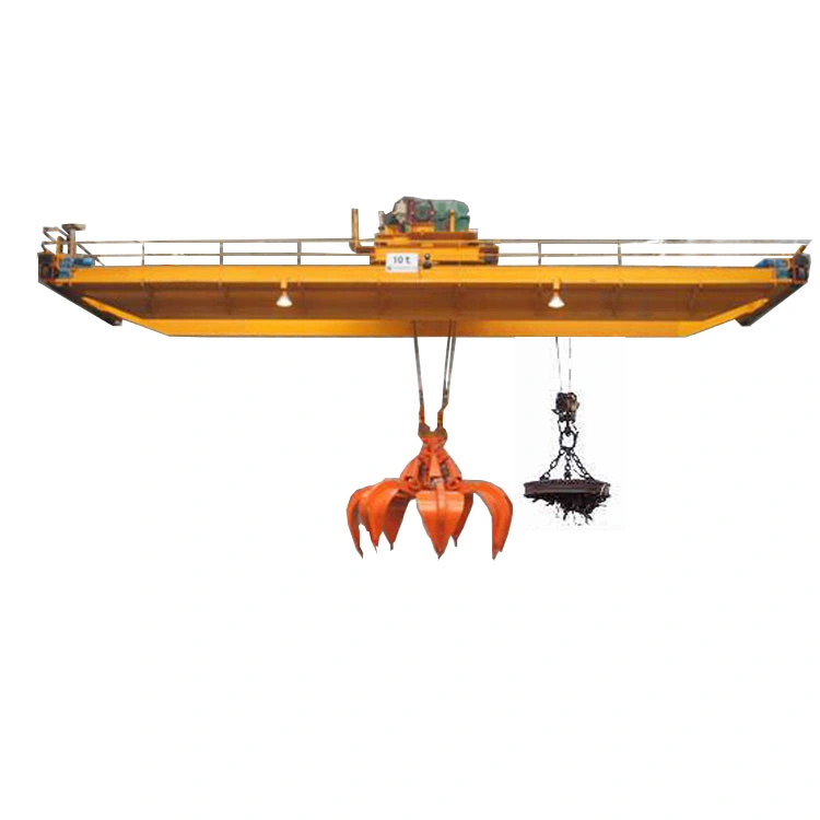 5t Double Girders Bridge Crane with Magnet and Grapple for Port