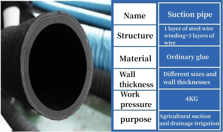 5&quot; Large Diameter Rubber Water Suction and Discharge Pipe