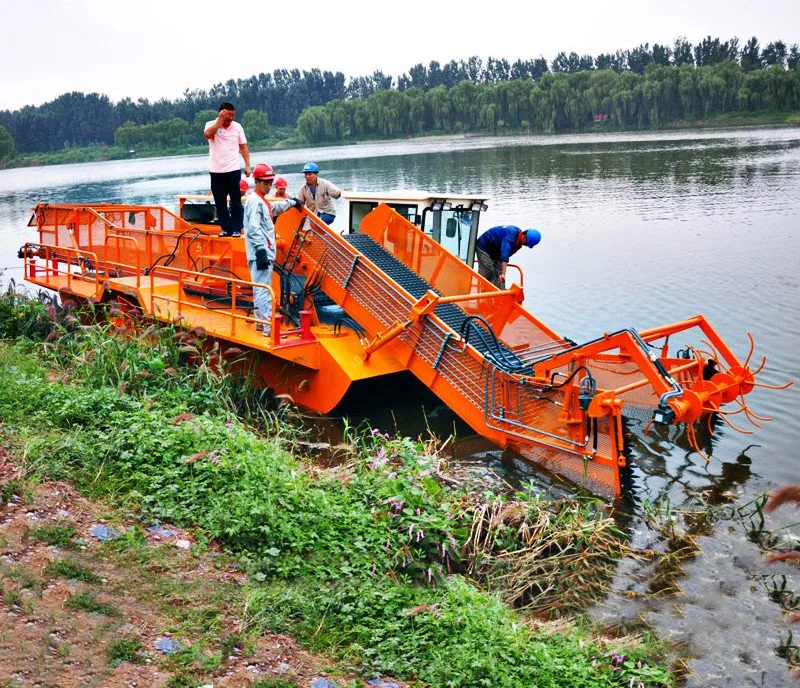 Lake Water Weed Cleaning Floating Trash Skimmer Boat