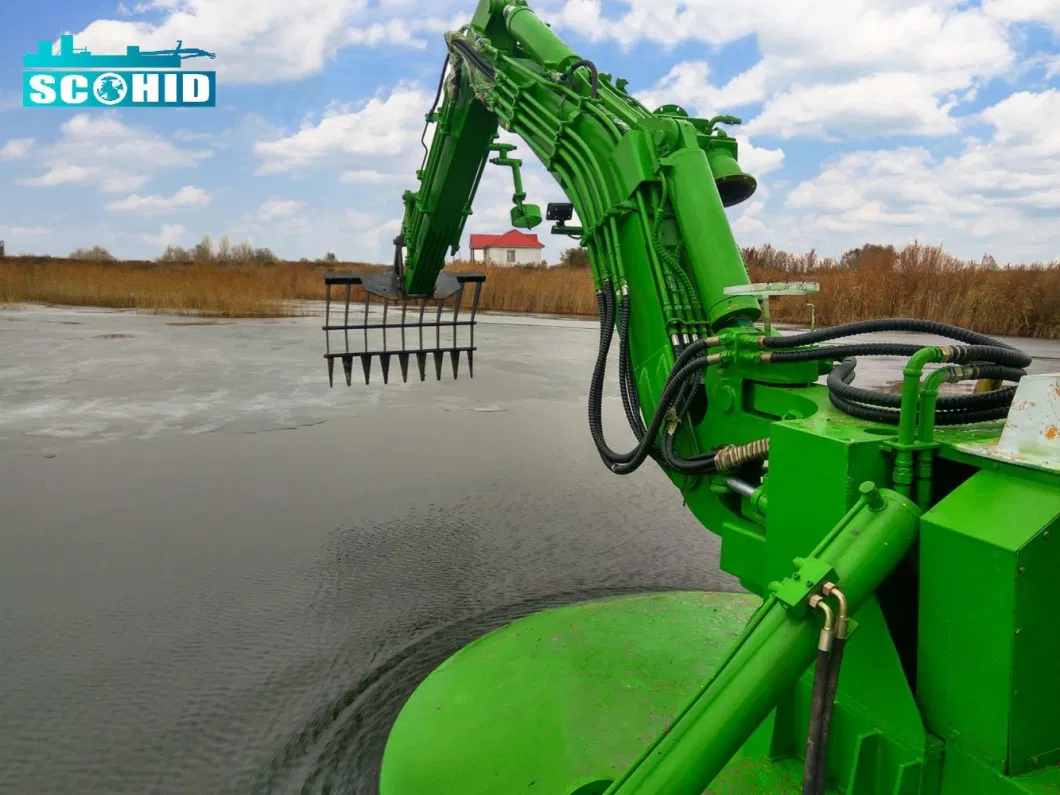 Newly Popular Amphibious Weed Harvest Backhoe Dredger Equipment Suction Dredger with Pumping Distance 1500m