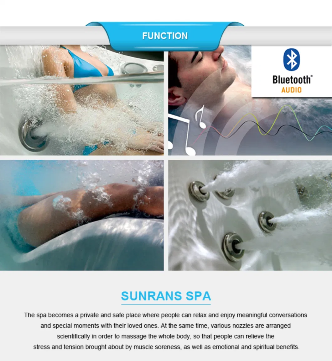 Sunrans High Quality Outdoor Balboa Luxury Garden Hot Tub Electric Heater Functional Acrylic Whirlpool SPA Massage Bathtub