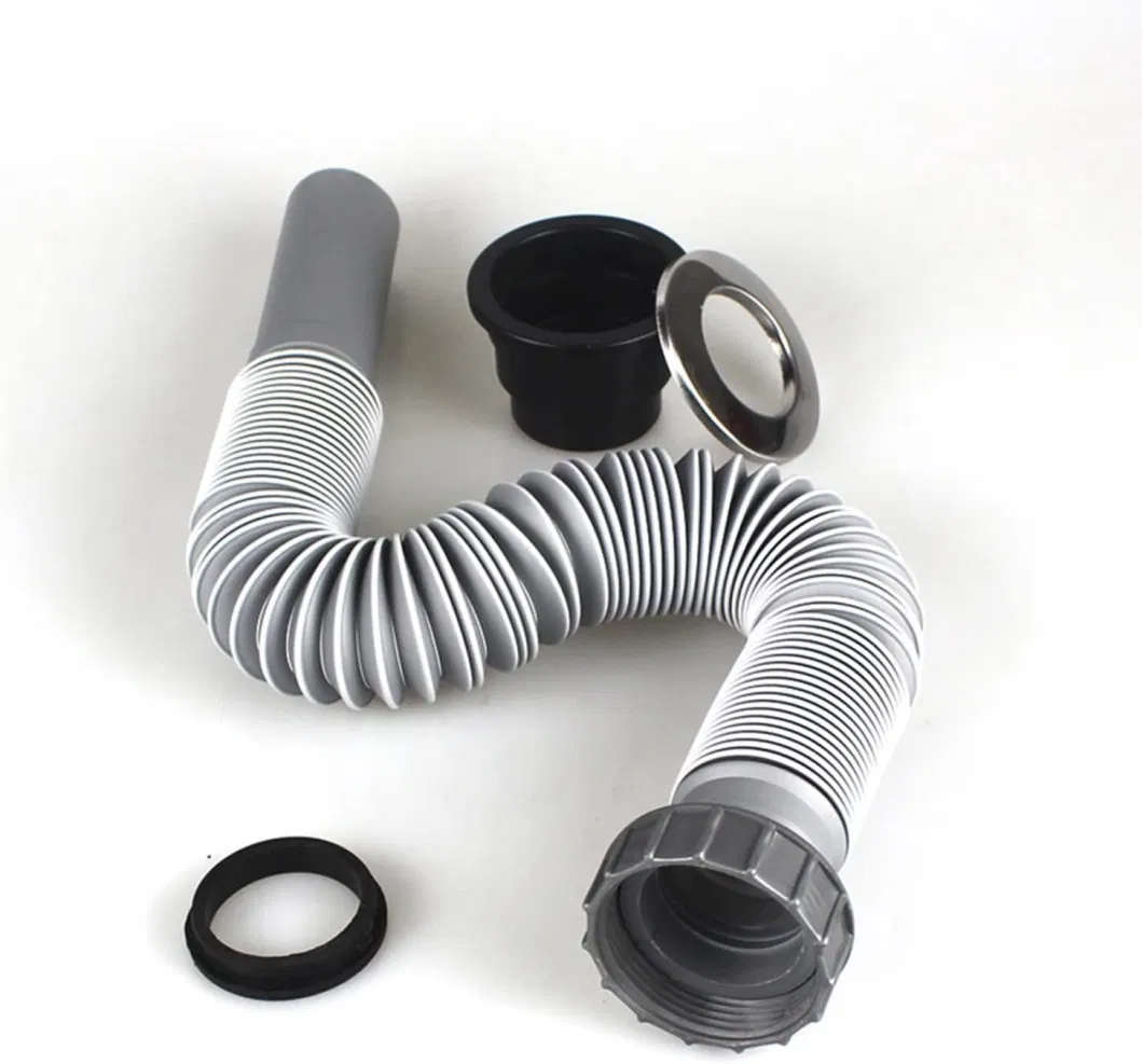 Kitchen Sewer Pipe Flexible Bathroom Sink Drains Wash Basin Electroplated Plumbing Hose