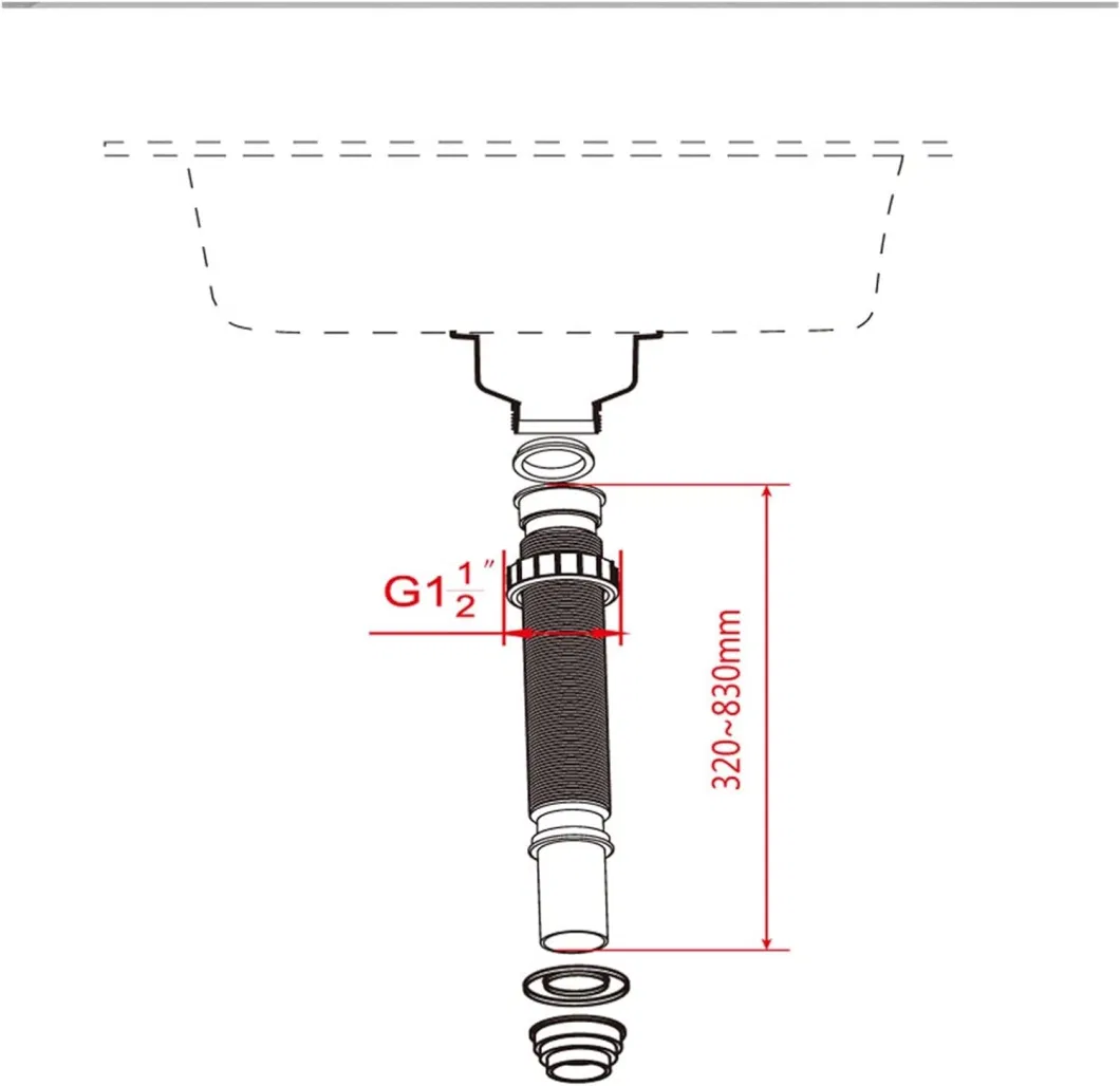 Kitchen Sewer Pipe Flexible Bathroom Sink Drains Wash Basin Electroplated Plumbing Hose