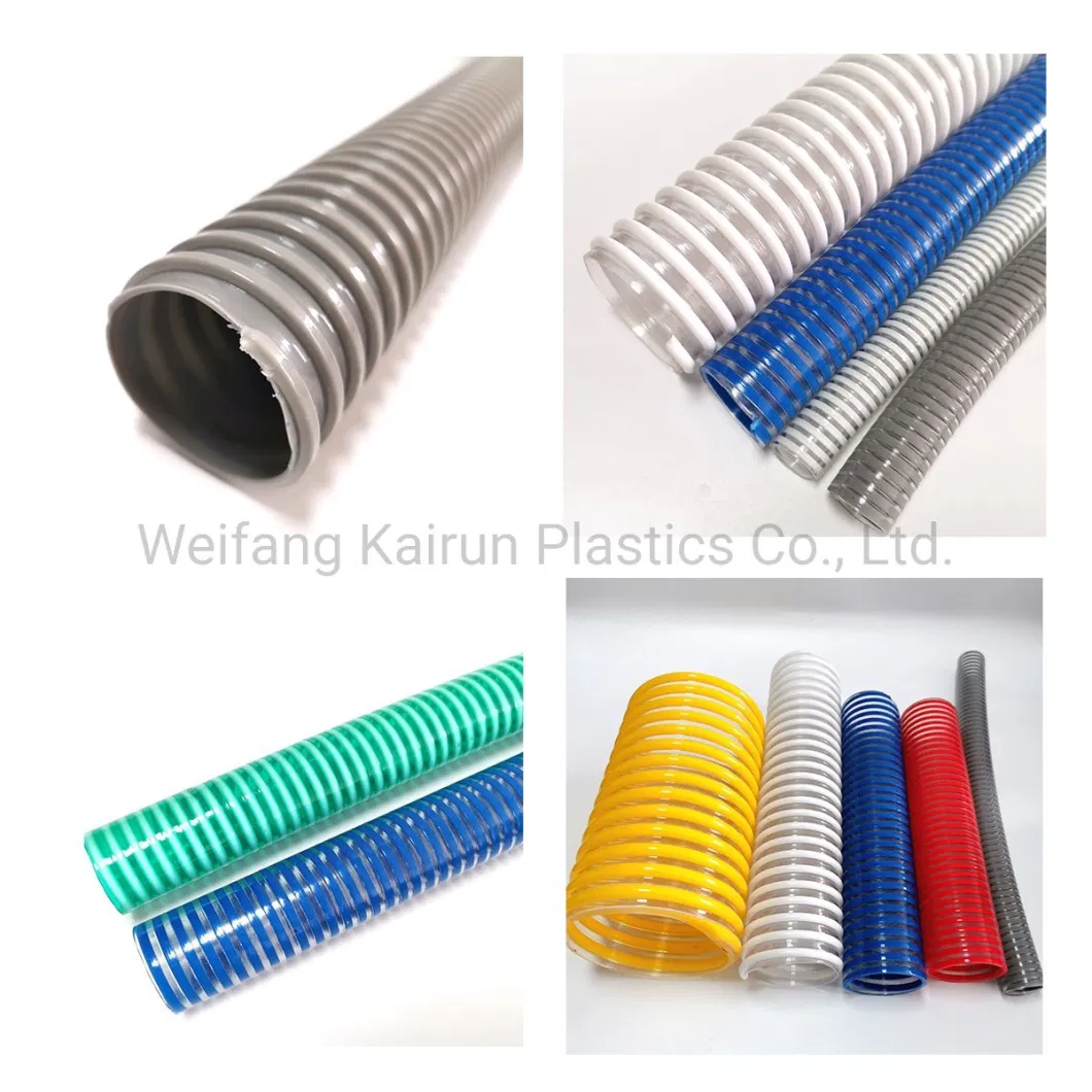 High Quality High Pressure Large Vacuum PVC Spiral Reinforced Flexible PVC Suction Hose