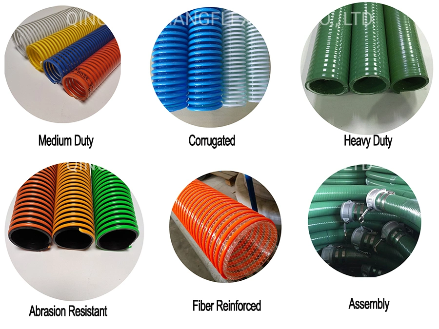 Flexible Dust Collection Yellow Blue Water Transfer PVC Suction Hose