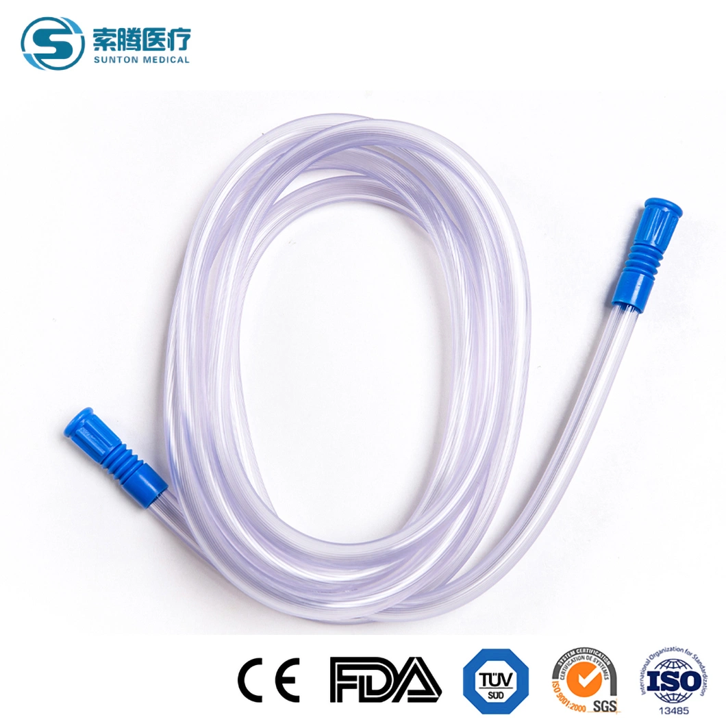 Sunton Suction Connecting Tube with Yankauer Handle China Disposable Soft Crown Plain Tip Yankauer Suction Connecting Cannula Catheter Tubes Set with Handle
