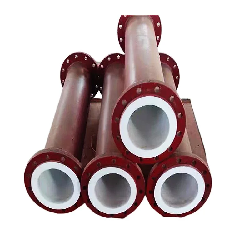 Wear-Resistant PTFE HDPE PP PE Po Lined Carbon Steel Pipe with Flange