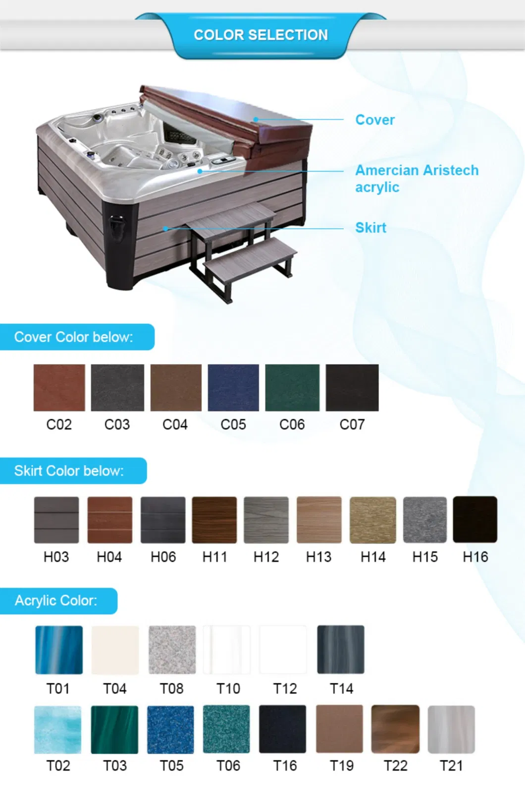 Hot Selling Luxury SPA Tubs Balboa System Aristech Acrylic Whirlpool SPA for Single Person