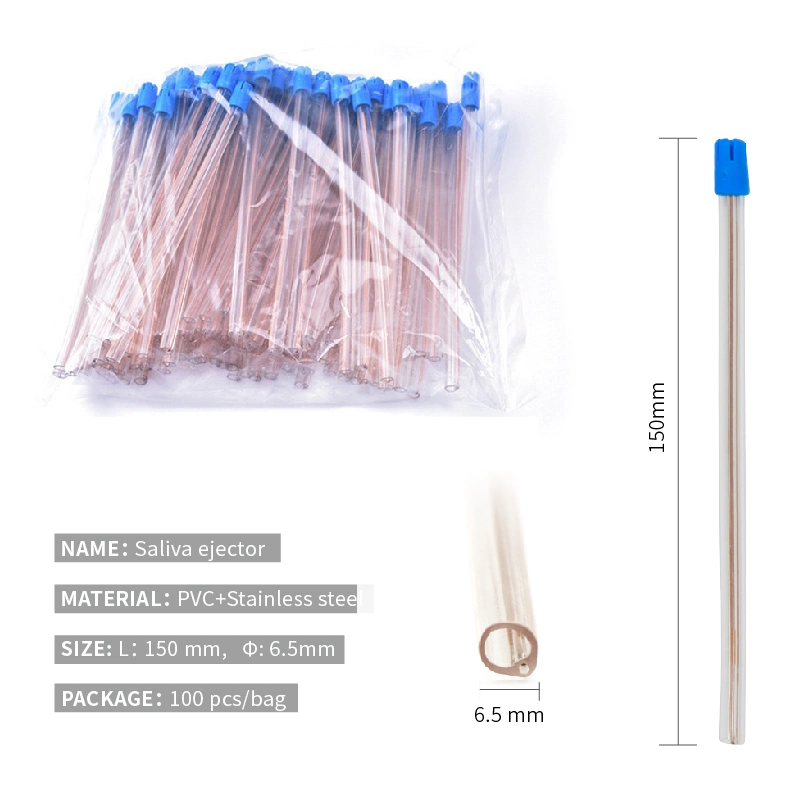 Sucshk Dental Suction Tip Removable Aspirator Unit Disposable PVC Saliva Ejector Copper Core Suction Tube
