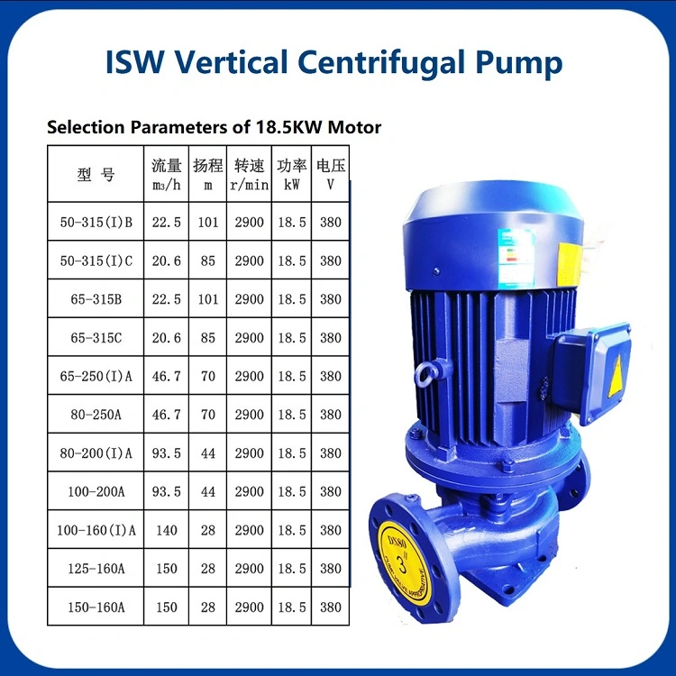 ISG Single Stage Single Suction Vertical Pipe Hot Water Centrifugal Pump