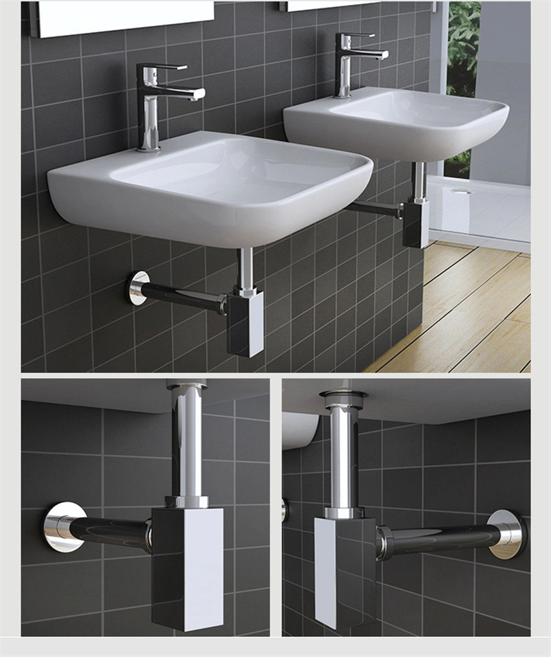 304 Stainless Steel Pop-up Siphon - Concealed Wall Hidden Drain, Modern Design, Multiple Finish Options Wash Basin Siphon Pipe Drain