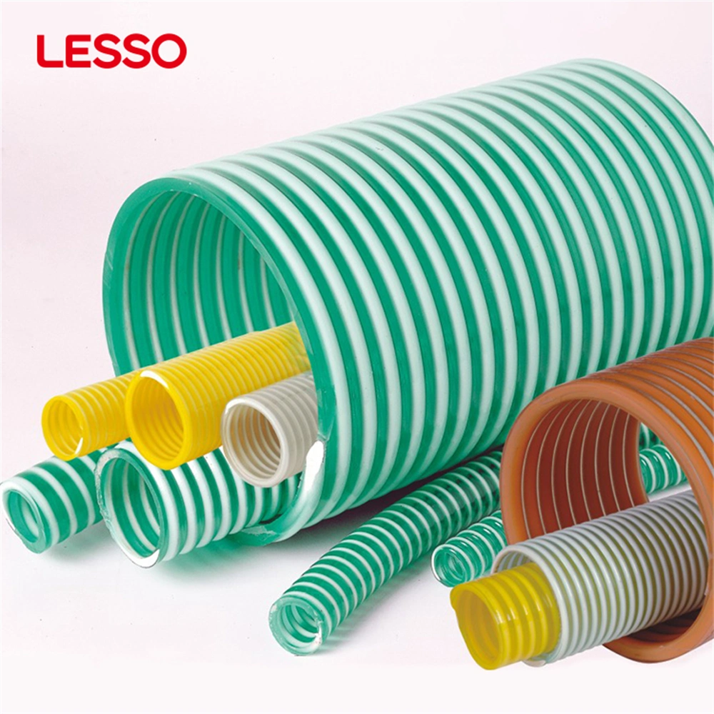 Lesso High Quality Agricultural Irrigation Suction Devices Use White Green Transparent PVC Suction Hose Pipe PVC Flexible Hose Pipe