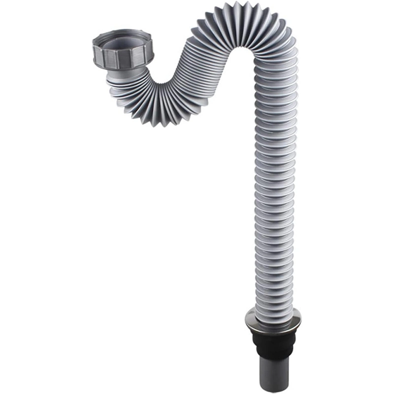 Kitchen Sewer Pipe Flexible Bathroom Sink Drains Wash Basin Electroplated Plumbing Hose